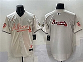 Men's Atlanta Braves Team Big Logo Cream 2024 Atliens & Peach With Outkast Patch Vapor Limited Stitched Jersey,baseball caps,new era cap wholesale,wholesale hats
