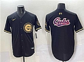 Men's Chicago Cubs Team Big Logo Black Gold Limited Stitched Jersey,baseball caps,new era cap wholesale,wholesale hats