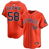 Men's Houston Astros #58 Hunter Brown Orange 2025 Alternate Limited Stitched Jersey Dzhi,baseball caps,new era cap wholesale,wholesale hats