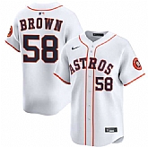 Men's Houston Astros #58 Hunter Brown White 2025 Home Limited Stitched Jersey Dzhi,baseball caps,new era cap wholesale,wholesale hats