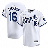 Men's Kansas City Royals #16 Bo Jackson White 2024 Home Limited Stitched Jersey Dzhi,baseball caps,new era cap wholesale,wholesale hats