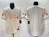 Men's Atlanta Braves Blank Cream 2024 Atliens & Peach With Outkast Patch Vapor Limited Stitched Jersey,baseball caps,new era cap wholesale,wholesale hats