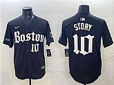 Men's Boston Red Sox #10 Trevor Story Black Gothic Vapor Limited Stitched Jersey,baseball caps,new era cap wholesale,wholesale hats