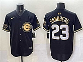 Men's Chicago Cubs #23 Ryne Sandberg Black Gold 'Ryne Sandberg Tribute' Vapor Limited V2 Stitched Jersey,baseball caps,new era cap wholesale,wholesale hats