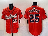 Men's Detroit Tigers #25 Gleyber Torres Orange With Patch Vapor Premier Limited Stitched Jersey,baseball caps,new era cap wholesale,wholesale hats