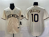 Men's Milwaukee Brewers #10 Sal Frelick Cream Cool Base Stitched Jersey,baseball caps,new era cap wholesale,wholesale hats