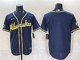 Men's Milwaukee Brewers Blank Navy 2025 With Patch Stitched Jersey,baseball caps,new era cap wholesale,wholesale hats