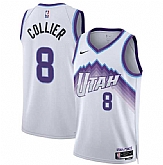 Men's Utah Jazz #8 Isaiah Collier White 2025 Association Edition Stitched Jersey Dzhi,baseball caps,new era cap wholesale,wholesale hats