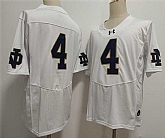Men's Notre Dame Fighting Irish #4 Jeremiyah Love White Limited Stitched Jersey,baseball caps,new era cap wholesale,wholesale hats
