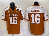 Men's Texas Longhorns #16 Peyton Manning Orange 2025 CFP Final With SEC Patch Stitched Jersey,baseball caps,new era cap wholesale,wholesale hats