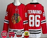 Men's Chicago Blackhawks #86 Teuvo Teravainen Red 100 Years Anniversary Authentic Jersey,baseball caps,new era cap wholesale,wholesale hats