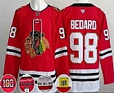 Men's Chicago Blackhawks #98 Connor Bedard Red 100 Years Anniversary Authentic Jersey,baseball caps,new era cap wholesale,wholesale hats