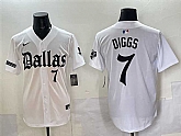 Men's Dallas Cowboys #7 Trevon Diggs White 'Gothic Lone Star Edition' Limited Stitched Baseball Jersey,baseball caps,new era cap wholesale,wholesale hats