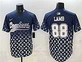 Men's Dallas Cowboys #88 CeeDee Lamb Navy Limited Stitched Baseball Jersey,baseball caps,new era cap wholesale,wholesale hats