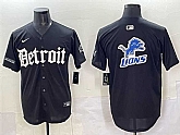 Men's Detroit Lions Team Big Logo Black 'Motor Gothic Edition' Vapor Premier Limited Stitched Baseball Jersey,baseball caps,new era cap wholesale,wholesale hats