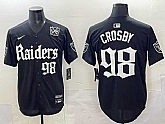 Men's Las Vegas Raiders #98 Maxx Crosby Black 'Gothic Sin City Shadows Edition' With 65th Anniversary Patch Vapor Limited Stitched Baseball Jersey,baseball caps,new era cap wholesale,wholesale hats