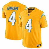 Men's Los Angeles Chargers #4 Taylor Heinicke Gold 2025 F.U.S.E. Alternate Vapor Limited Stitched Jersey,baseball caps,new era cap wholesale,wholesale hats