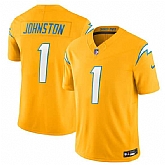 Men's Los Angeles Chargers #1 Quentin Johnston Gold 2025 F.U.S.E. Alternate Vapor Limited Stitched Jersey,baseball caps,new era cap wholesale,wholesale hats