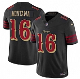 Men's San Francisco 49ers #16 Joe Montana Black 2025 F.U.S.E. 'Rivalries' Vapor Limited Stitched Jersey Dzhi,baseball caps,new era cap wholesale,wholesale hats