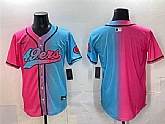 Men's San Francisco 49ers Blank Pink Blue Limited Stitched Baseball Jersey,baseball caps,new era cap wholesale,wholesale hats