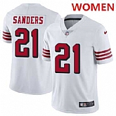 Women's San Francisco 49ers #21 Deion Sanders White Rush Stitched NFL Vapor Untouchable Nike Limited Jersey Dzhi,baseball caps,new era cap wholesale,wholesale hats
