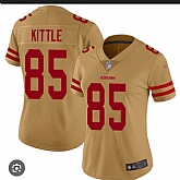Women's San Francisco 49ers #85 George Kittle Gold Vapor Alternate Stitched Jersey(Run Small) Dzhi,baseball caps,new era cap wholesale,wholesale hats