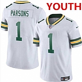 Youth Green Bay Packers #1 Micah Parsons White 2025 Vapor Untouchable Limited Stitched Jersey Dzhi,baseball caps,new era cap wholesale,wholesale hats