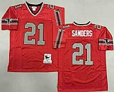 Men's Atlanta Falcons #21 Deion Sanders Red Grey 1992 Throwback Jersey,baseball caps,new era cap wholesale,wholesale hats