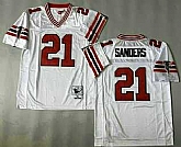 Men's Atlanta Falcons #21 Deion Sanders White 1989 Throwback Jersey,baseball caps,new era cap wholesale,wholesale hats