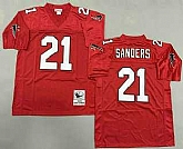 Men's Atlanta Falcons #21 Deion Sanders Red 1992 Throwback Jersey,baseball caps,new era cap wholesale,wholesale hats