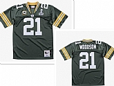 Men's Green Bay Packers #21 Charles Woodson Green With 2-star captains' patch and Super Bowl XLV patch 2010 Throwback Jersey,baseball caps,new era cap wholesale,wholesale hats