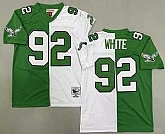 Men's Philadelphia Eagles #92 Reggie White Green White Split 1990 Throwback Stitched Jersey,baseball caps,new era cap wholesale,wholesale hats