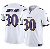 Men & Women & Youth Baltimore Ravens #30 D'Ernest Johnson White 2025 F.U.S.E. Vapor Limited Jersey,baseball caps,new era cap wholesale,wholesale hats