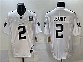 Men's Las Vegas Raiders #2 Ashton Jeanty White 2025 Draft F.U.S.E. With Nevada Silver Stat Patch And 65th Anniversary Patch Stitched Jersey,baseball caps,new era cap wholesale,wholesale hats