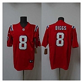 Men's New England Patriots #8 Stefon Diggs Red 2025 Vapor Limited Stitched Jersey,baseball caps,new era cap wholesale,wholesale hats
