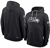 Men's Seattle Seahawks Black 2026 Salute to Service Sideline Dri-FIT Pullover Hoodie