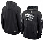 Men's Washington Commanders Black 2026 Salute to Service Sideline Dri-FIT Pullover Hoodie