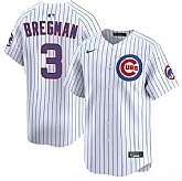 Men's Chicago Cubs #3 Alex Bregman White 2026 Home Limited Stitched Jersey Dzhi,baseball caps,new era cap wholesale,wholesale hats