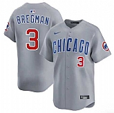 Men's Chicago Cubs #3 Alex Bregman Gray 2026 Limited Stitched Jersey Dzhi,baseball caps,new era cap wholesale,wholesale hats