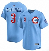 Men's Chicago Cubs #3 Alex Bregman Blue 2nd Alternate Limited Stitched Jersey Dzhi,baseball caps,new era cap wholesale,wholesale hats