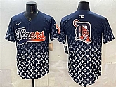 Men's Detroit Tigers Team Big Logo Navy With Patch Vapor Premier Limited Stitched Jersey Dzhi,baseball caps,new era cap wholesale,wholesale hats