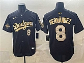 Men's Los Angeles Dodgers #8 Enrique Hernandez Black Gold 2025 World Series Champions Patch Limited Stitched Jersey Dzhi,baseball caps,new era cap wholesale,wholesale hats