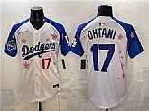 Men's Los Angeles Dodgers #17 Shohei Ohtani White Royal 2025 World Series Champions Patch Tokyo Series Limited Stitched Jersey Dzhi,baseball caps,new era cap wholesale,wholesale hats