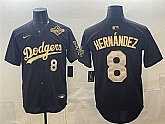 Men's Los Angeles Dodgers #8 Enrique Hernandez Black Gold 2025 World Series Patch Limited Stitched Jersey Dzhi,baseball caps,new era cap wholesale,wholesale hats
