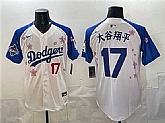 Men's Los Angeles Dodgers #17 Ohtani White Royal 2025 World Series Champions Patch Tokyo Series Limited Stitched Jersey Dzhi,baseball caps,new era cap wholesale,wholesale hats