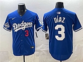 Men's Los Angeles Dodgers #3 Edwin Diaz Royal With 2025 World Series Champions Patch Limited Stitched Jersey Dzhi,baseball caps,new era cap wholesale,wholesale hats