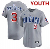 Youth Chicago Cubs #3 Alex Bregman nike Gray road limited jersey Dzhi,baseball caps,new era cap wholesale,wholesale hats