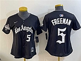 Youth Los Angeles Dodgers #5 Freddie Freeman Black 2025 World Series Champions LA Gothic Edition Limited Stitched Jersey Dzhi,baseball caps,new era cap wholesale,wholesale hats