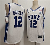 Men's Duke Blue Devils #12 Cameron Boozer White Stitched Jerseys,baseball caps,new era cap wholesale,wholesale hats