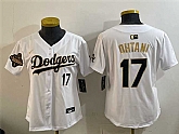 Youth Los Angeles Dodgers #17 Shohei Ohtani White Gold 2025 World Series Champions Patch Limited Stitched Jersey Dzhi,baseball caps,new era cap wholesale,wholesale hats